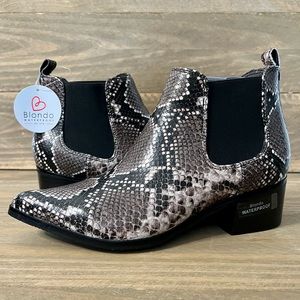 Blondo/Steve Madden 7 Emilia Waterproof Leather Snake Print Chelsea Boot